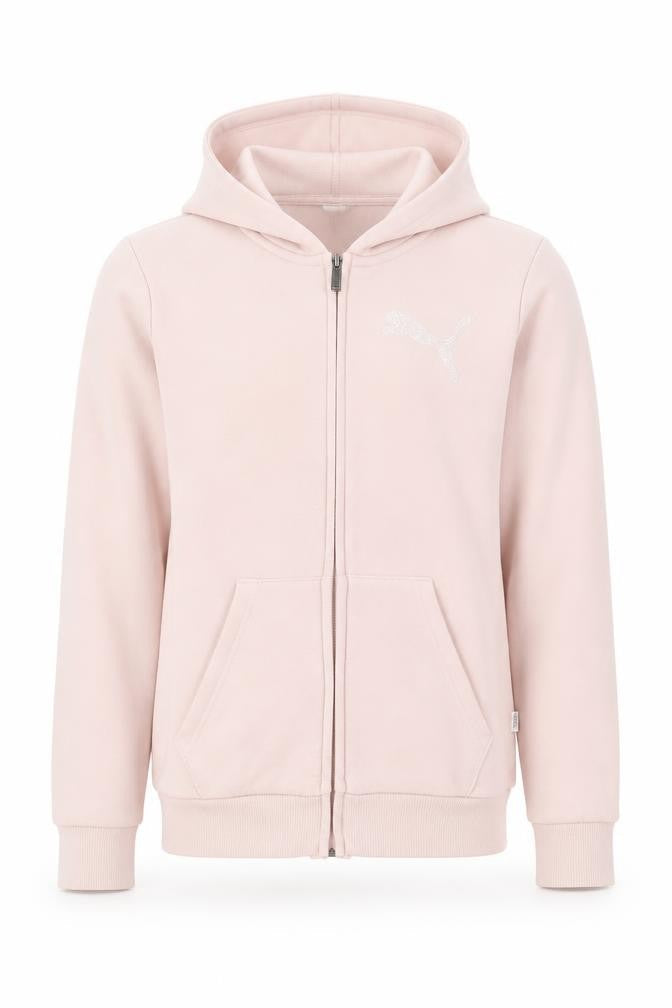 Puma Girls Pink Hoodie Full Zip Logo 13-14 Years
