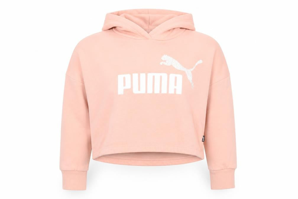 Puma Girls Pink Pullover Hoodie - Size M, Logo, Spring