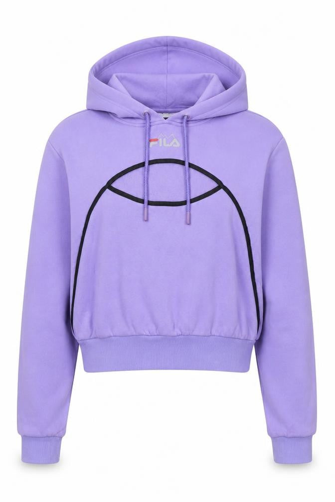 FILA Women's Purple Pullover Hoodie S - Logo Accent