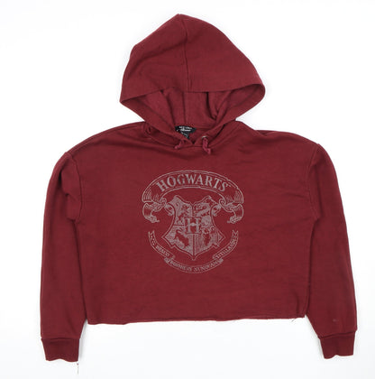 Additional front view of girls’ red hogwarts pullover hoodie - 12-13 years
