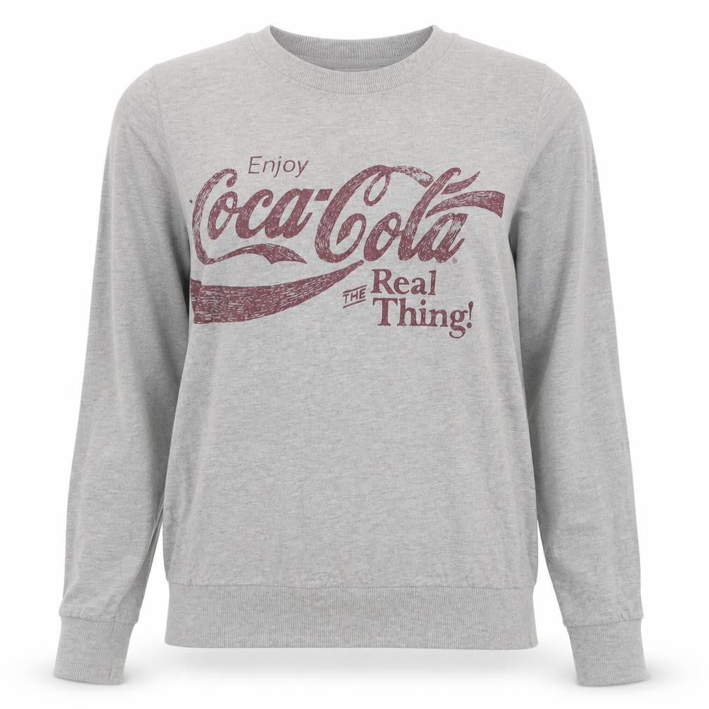 Coca-Cola Women's Grey Pullover Jumper Size 10