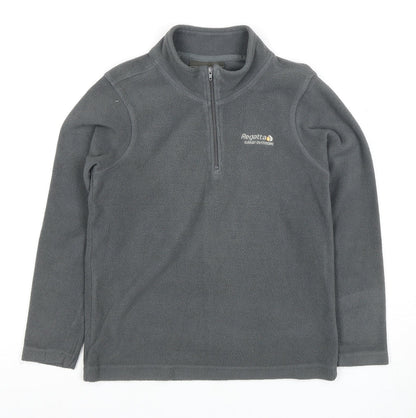 Additional front view of Regatta boys’ grey fleece sweatshirt 9-10 years