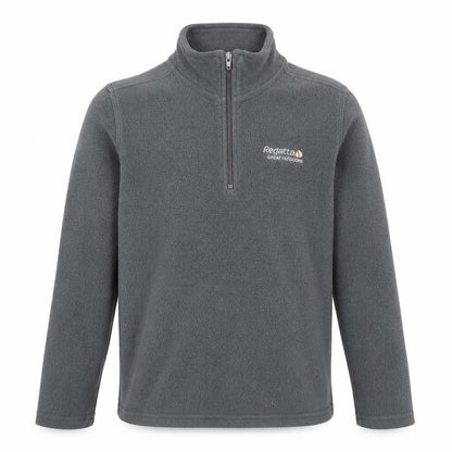 Front view of Regatta boys’ grey fleece sweatshirt 9-10 years
