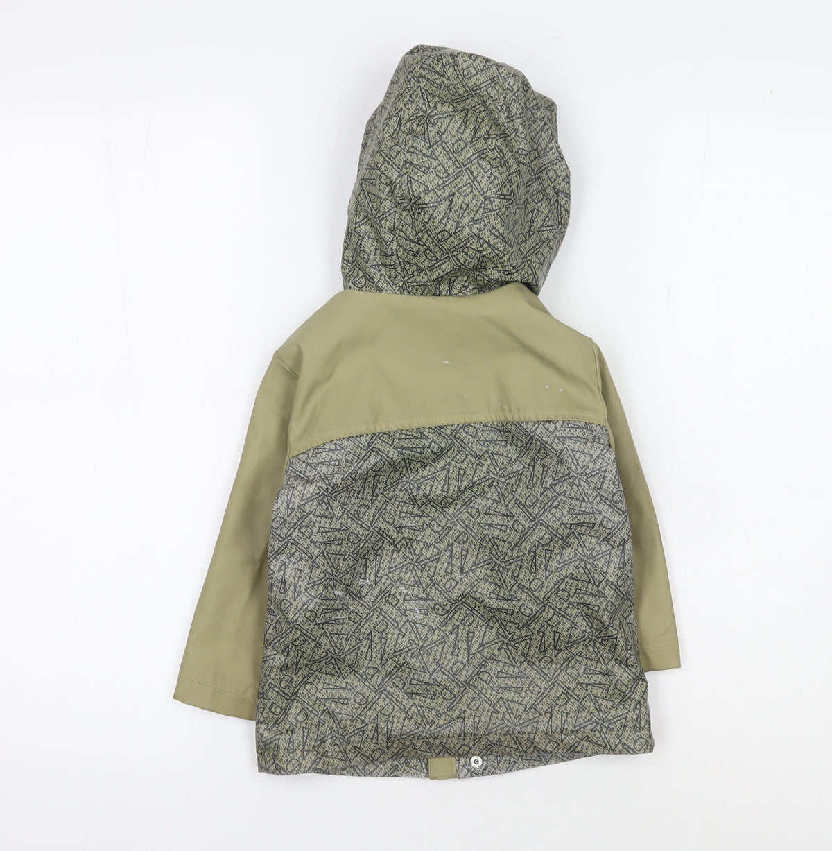 Back view of River Island boys’ green geometric rain coat - 12-18 months