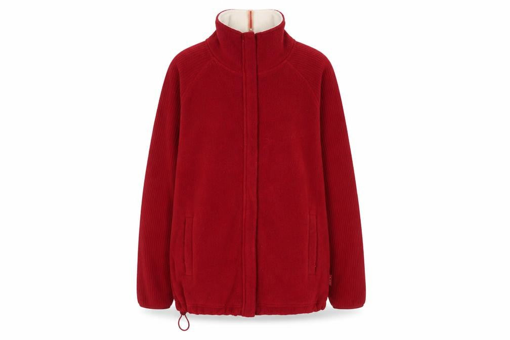 Front view of Maine New England Women's Red Fleece Jacket, size 10