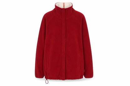 Front view of Maine New England Women's Red Fleece Jacket, size 10