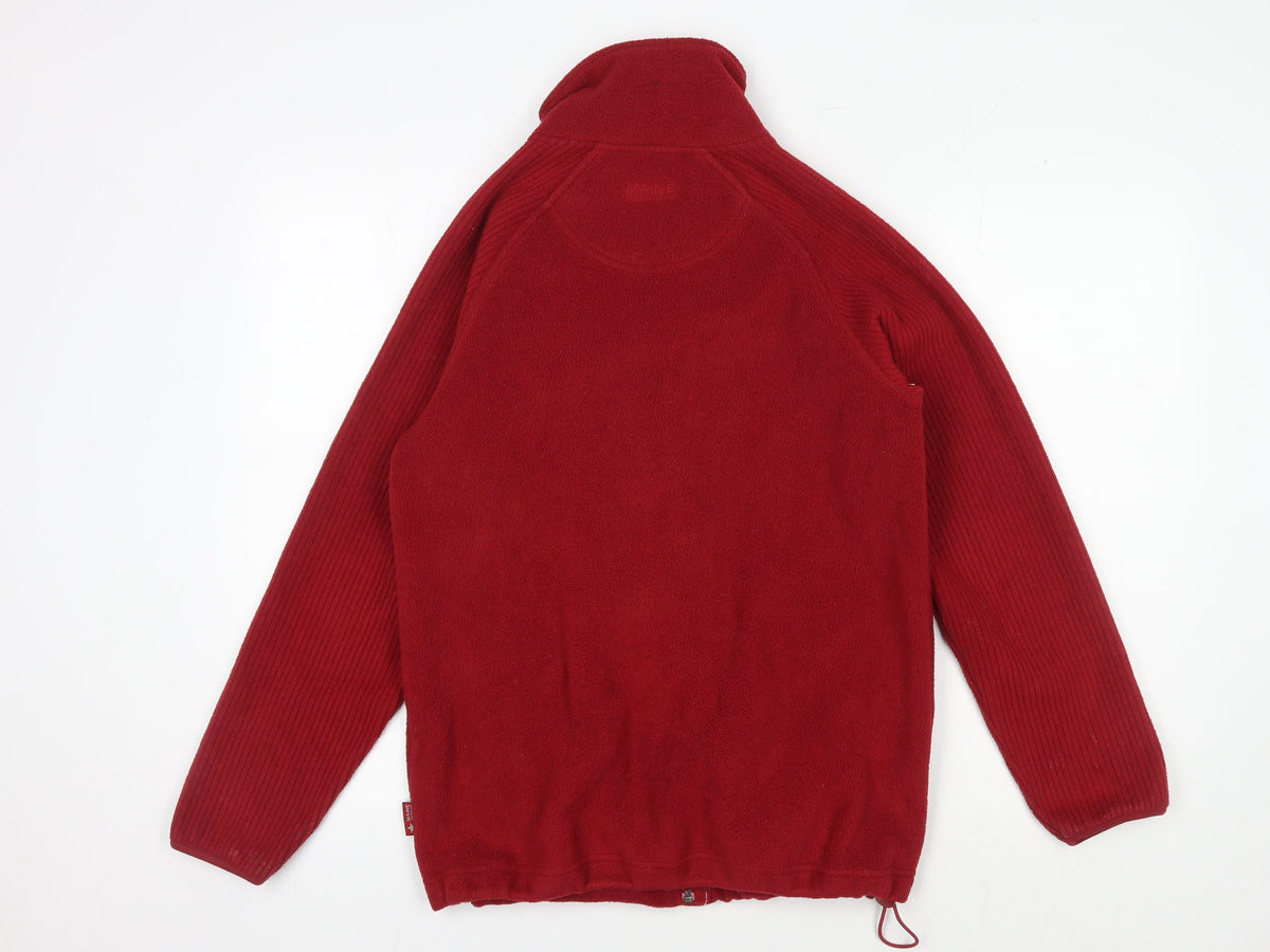 Back view of Maine New England Women's Red Fleece Jacket, size 10