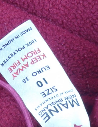 Close-up detail of Maine New England Women's Red Fleece Jacket, size 10
