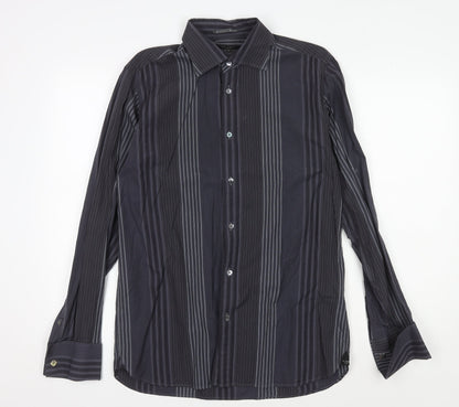 Ted Baker Men's Black Striped Dress Shirt M