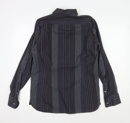 Ted Baker Men's Black Striped Dress Shirt M