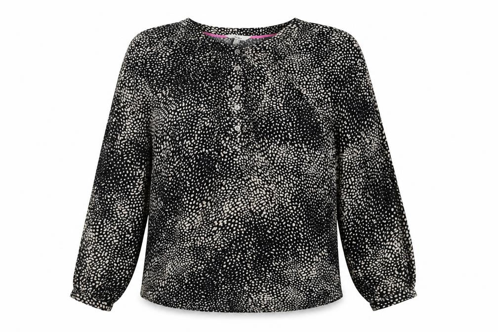 Joules Women's Black Animal Print Blouse Size 10