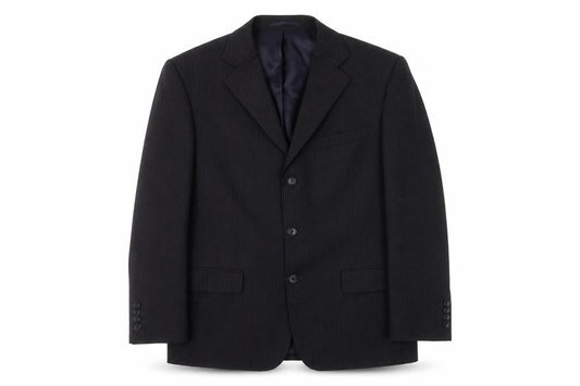 Jaeger Men's Black Pinstripe Blazer, 40R, Formal Business