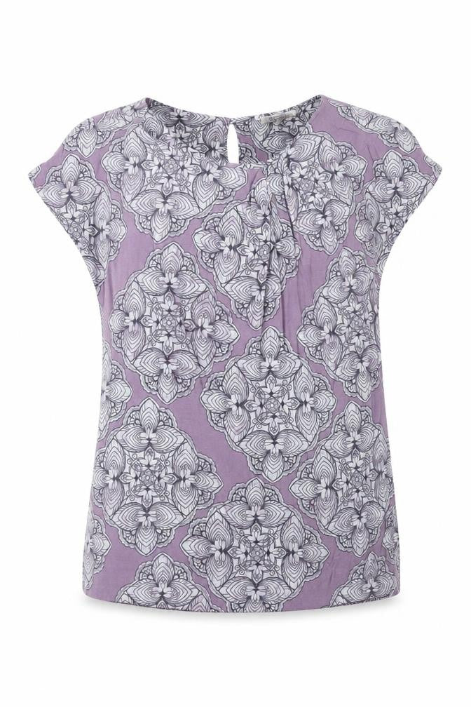 White Stuff Women Purple Geometric Top Size 8