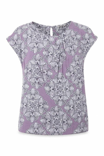 White Stuff Women Purple Geometric Top Size 8