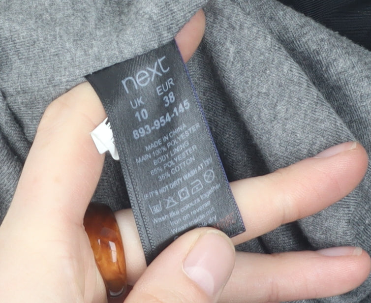 Next Women's Black Long Parka Jacket Size 10, Hooded & Zipped