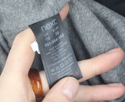 Next Women's Black Long Parka Jacket Size 10, Hooded & Zipped