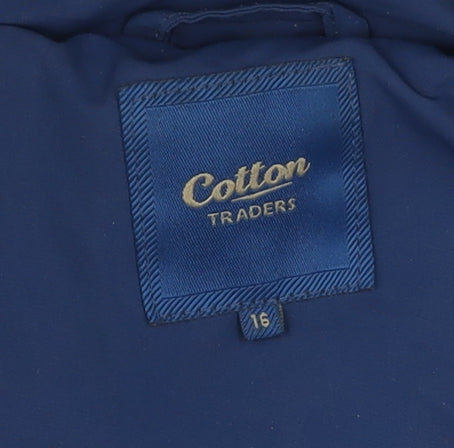 Cotton Traders Unisex Blue Quilted Jacket Size 16