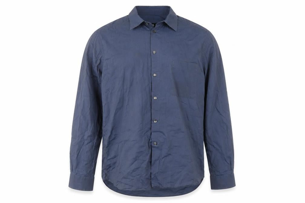 Hugo Boss Men's Blue Long Sleeve Cotton Shirt, Size 42