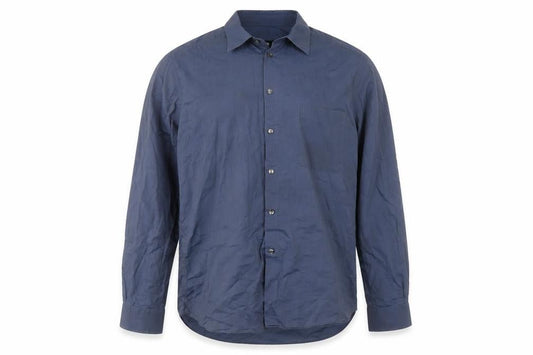 Hugo Boss Men's Blue Long Sleeve Cotton Shirt, Size 42