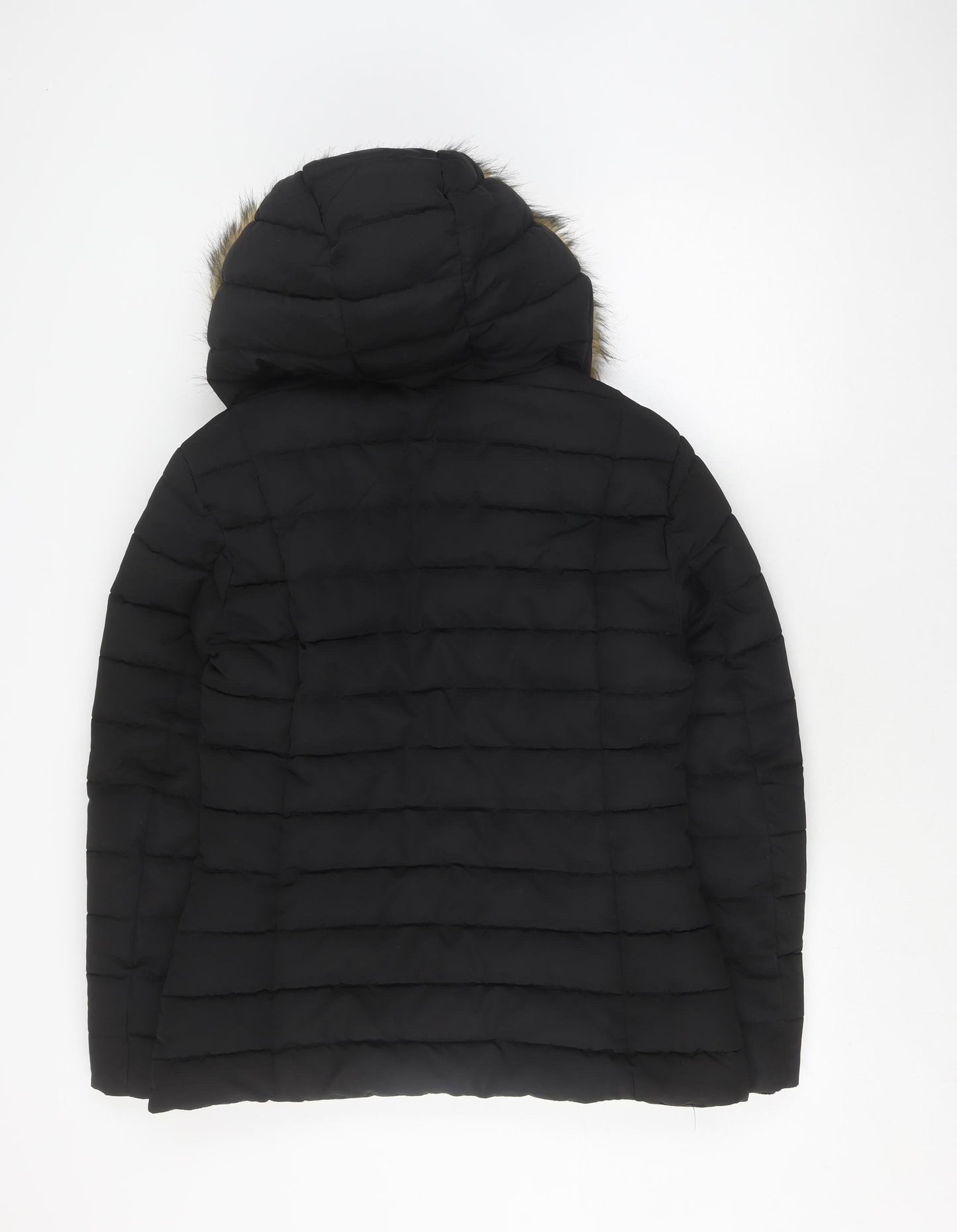 Golddigga Women's Black Puffer Jacket, Size 10, Winter Warmth