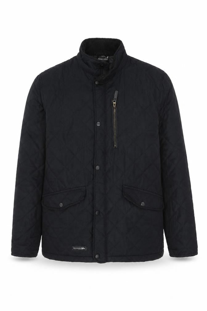 Trespass Men's Black Quilted Jacket M Stand-Up Collar