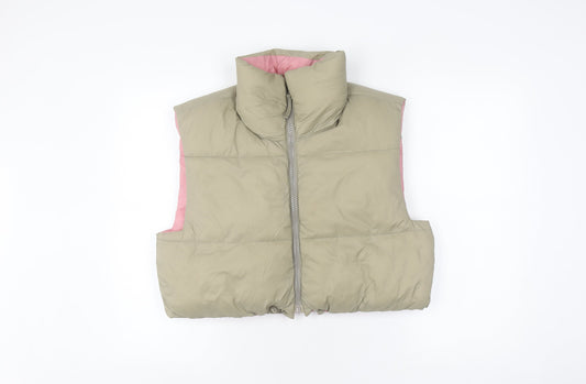 Zara Women's Beige Puffer Waistcoat Size L