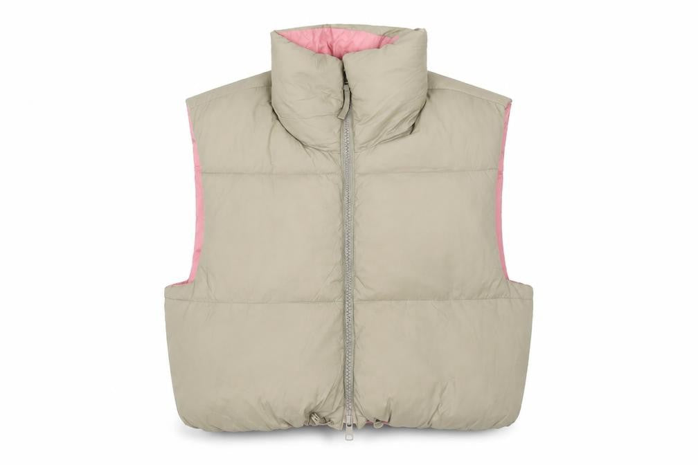Zara Women's Beige Puffer Waistcoat Size L