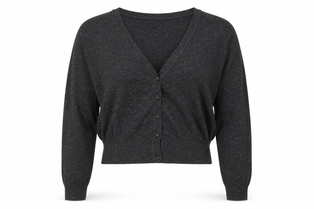 Julie Women's Black Cardigan M/L V-Neck Long Sleeve