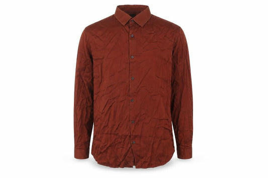 River Island Men's Brown Slim Fit Long Sleeve Shirt L