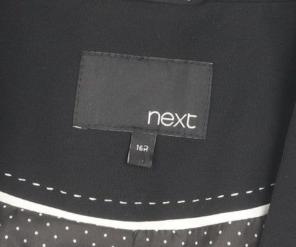 Next Women's Black Blazer 16R Polka Dot Business Jacket