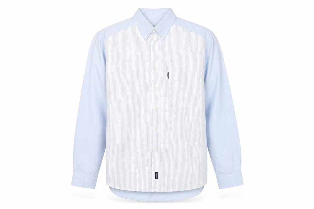 Decenio Sport Men's Blue Regular Fit Striped Shirt