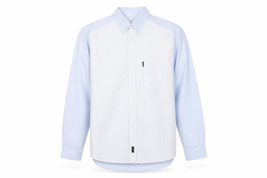Decenio Sport Men's Blue Regular Fit Striped Shirt