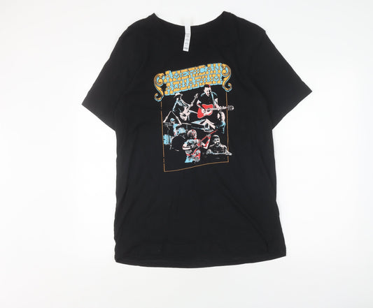 BELLA + CANVAS Men's Black Music Graphic T-Shirt Size L