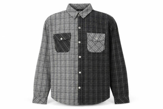 The Wiz Men's Grey Check Button-Up Shirt Size M