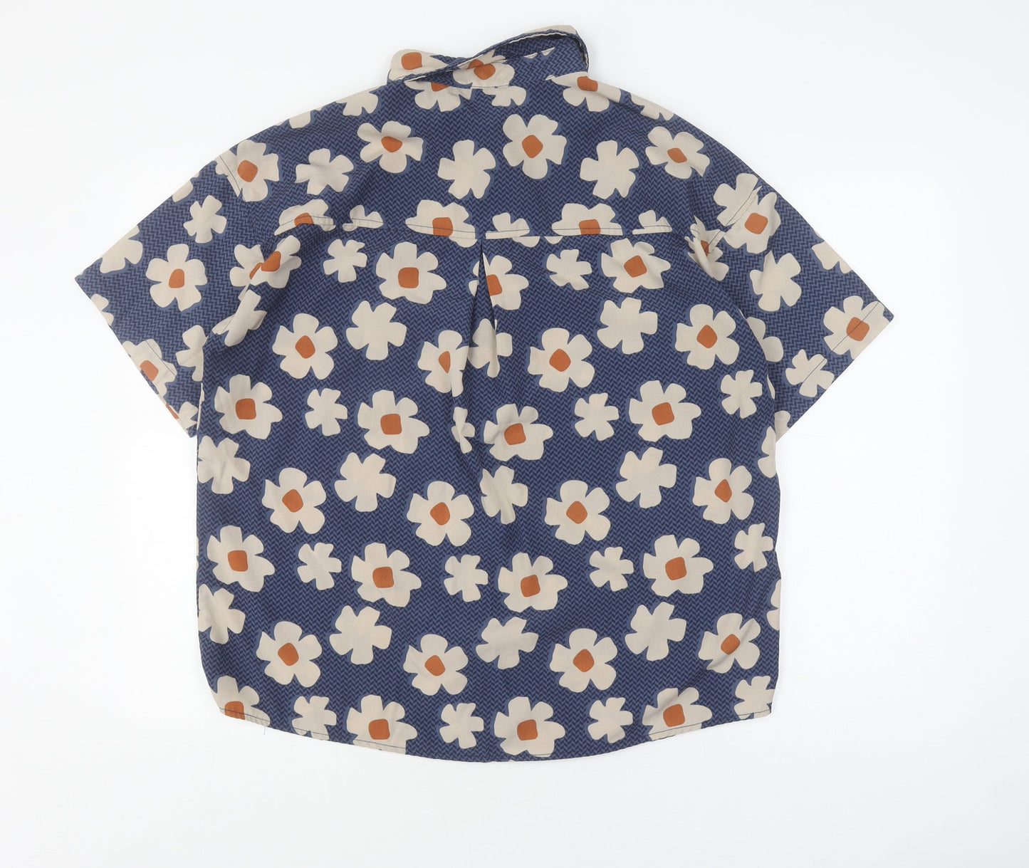 Aone Studios Men's Blue Floral Button-Up Shirt M