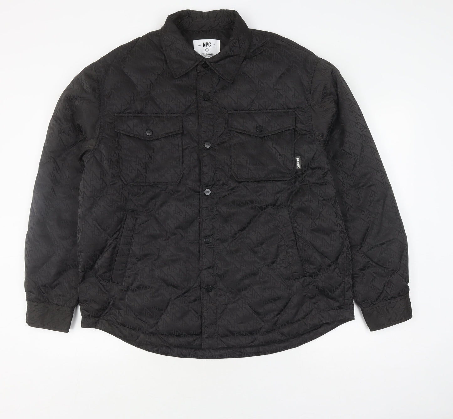 NPC Men's Black Quilted Jacket, Size L, Casual