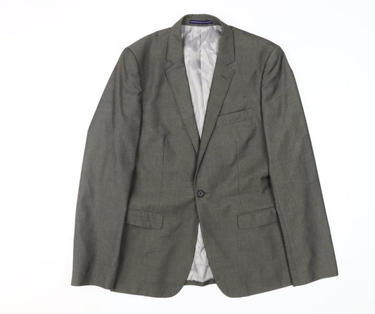 Topman Men's Grey Regular Blazer Jacket 40