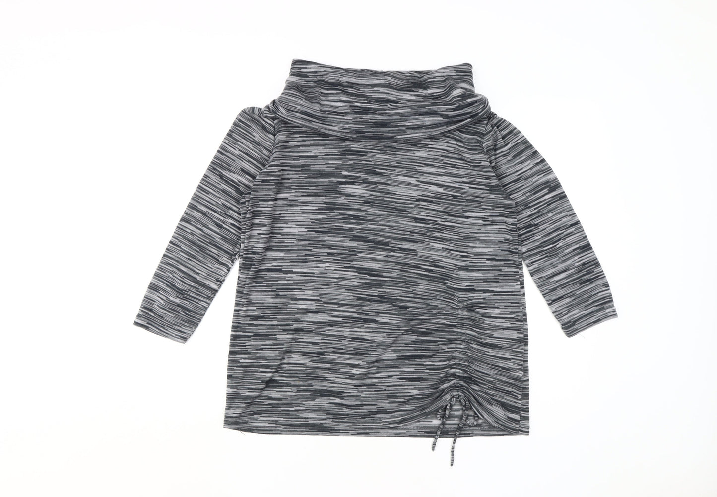 Klass Women's XL Black Cowl Neck 3/4 Sleeve Blouse