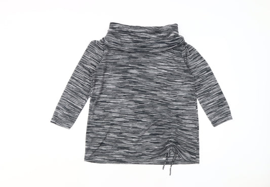 Klass Women's XL Black Cowl Neck 3/4 Sleeve Blouse