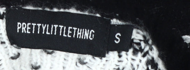 PrettyLittleThing Women's Black Pullover Logo Jumper - S