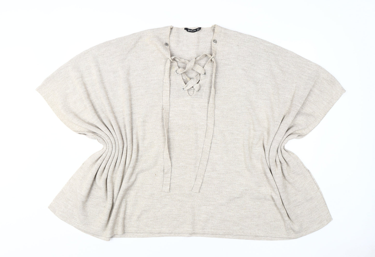 Stradivarius Women's Beige Cape Jumper, Size M, Knit