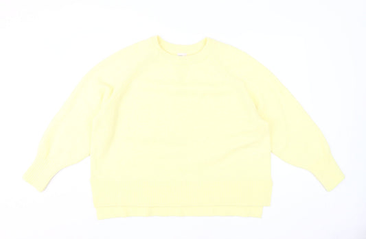 River Island Women's Yellow Crew Neck Jumper L
