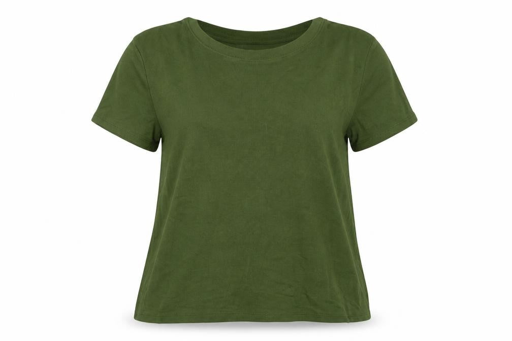 Zara Women's Green Basic T-Shirt L Viscose Casual