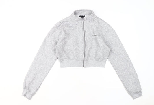 PrettyLittleThing Women's Grey Full Zip Sweatshirt Size 14