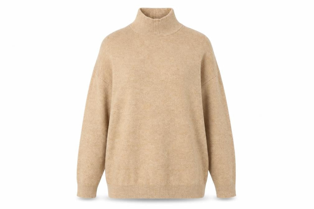 Stradivarius Beige Mock Neck Pullover XS Women