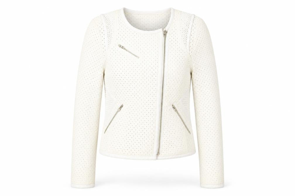 Juicy Couture Women's White XS Cotton Moto Jacket