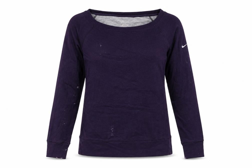Nike Women's Purple Long Sleeve Boat Neck T-Shirt
