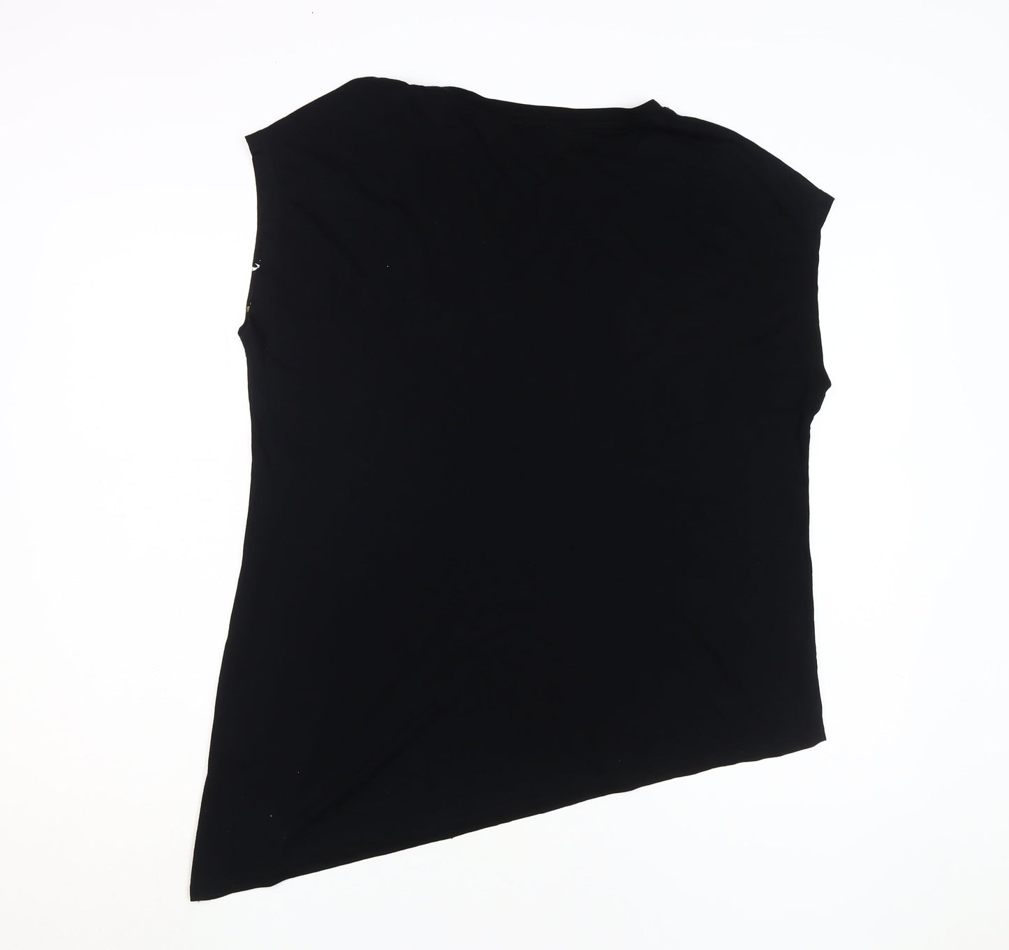 River Island Women's Black Floral Embroidered T-Shirt Size 14