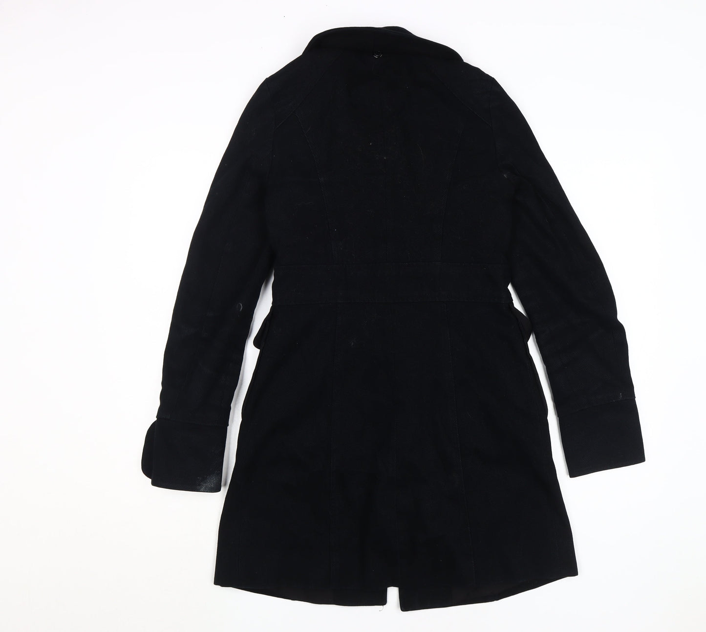 Topshop Women's Black Overcoat Size 8 Button Style