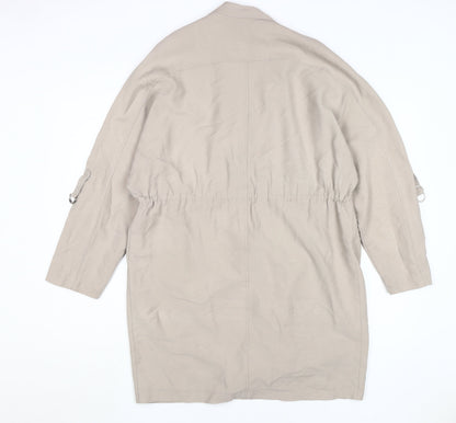 New Look Women's Beige Mid-Length Coat Size 10